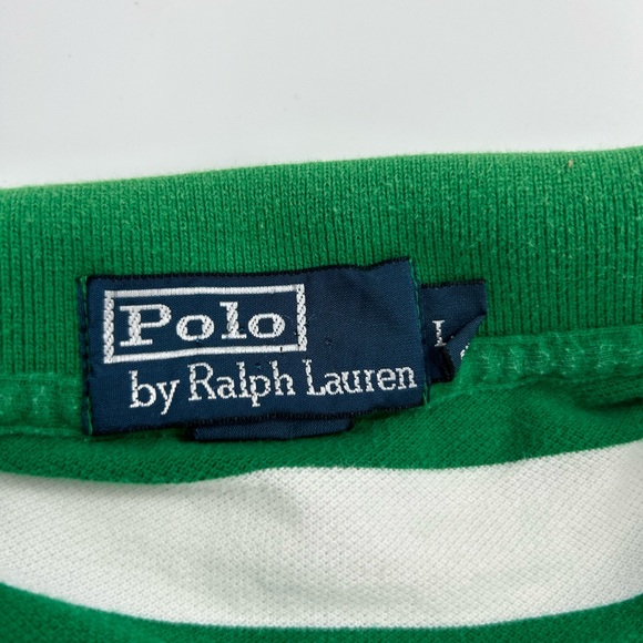 Green and White Striped Polo Shirt by Ralph Lauren - Picture 6 of 9